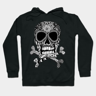 Black and White Skull and Crossbones Hoodie